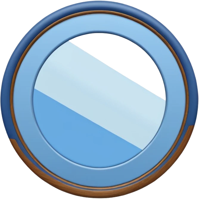 Blue Scandinavian mirror emoji