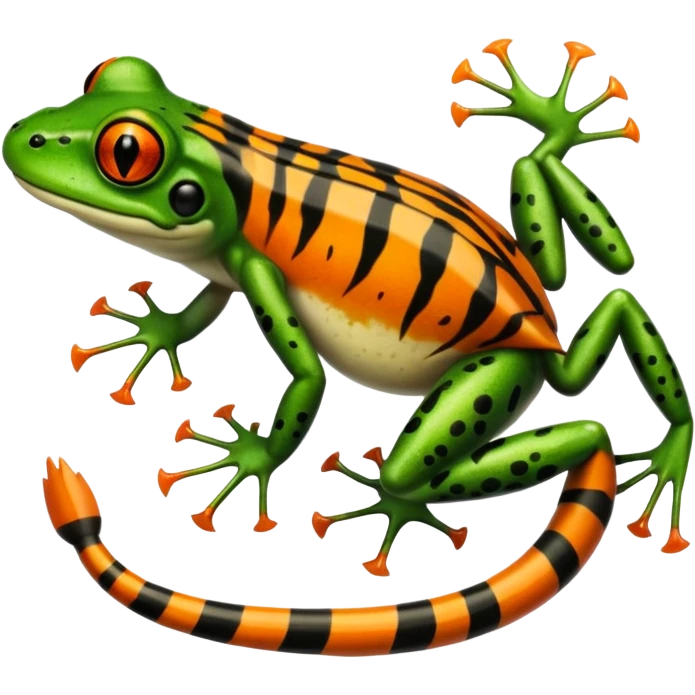 Frog with tiger body and scorpion tail emoji