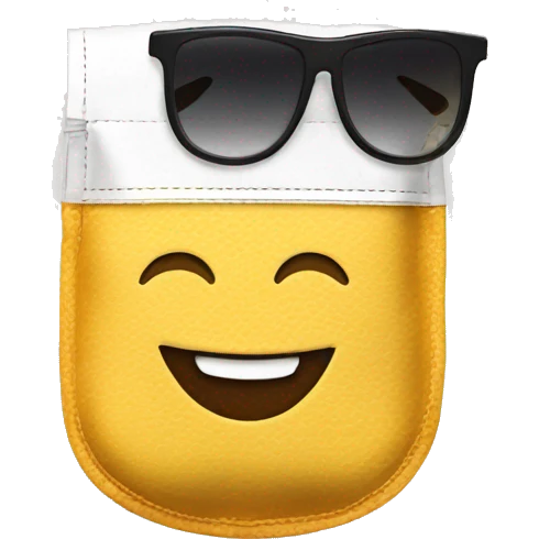 nicotine pouch with a smile and shades emoji