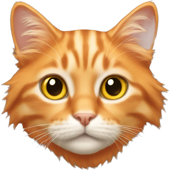 Orange cat long hair  emoji
