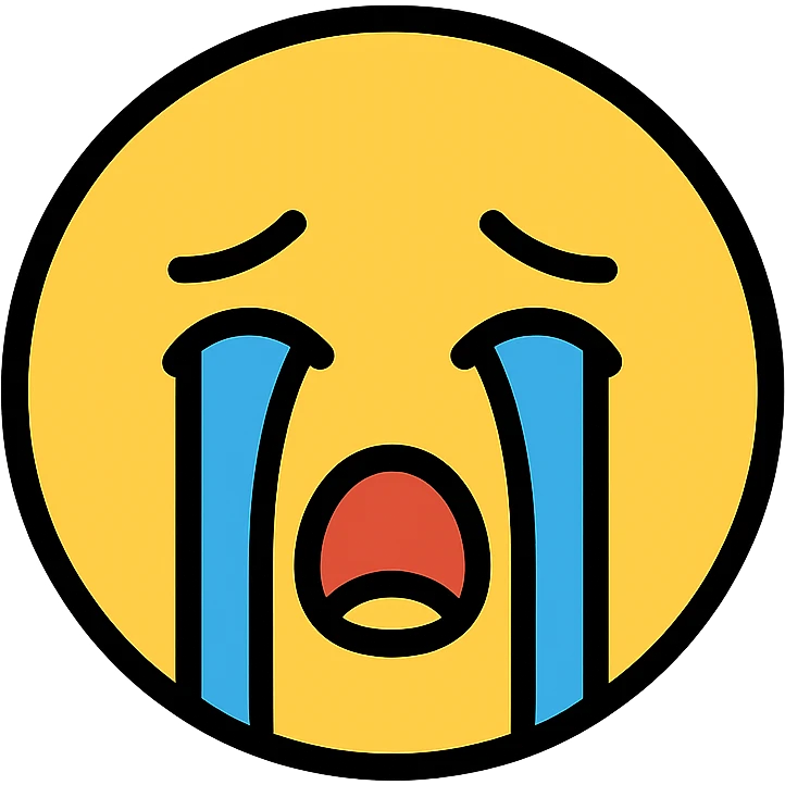 crying face, color outline icon style emoji