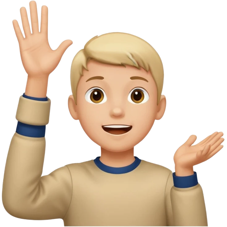 Young boy cheering and clapping emoji