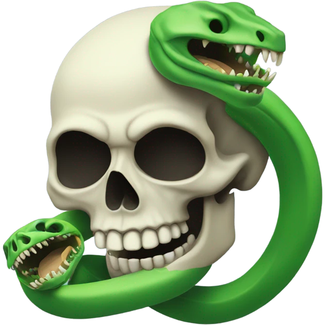 skull with open mouth green snake emoji