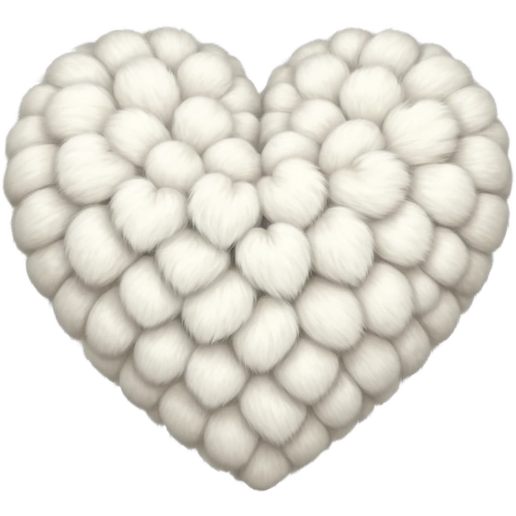 white fur heart, large clumps of wool emoji