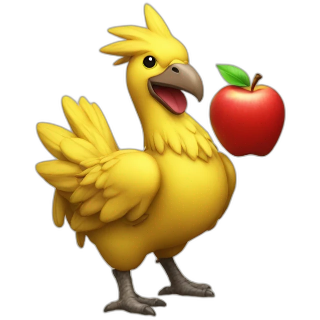 red apple riding a chocobo emoji
