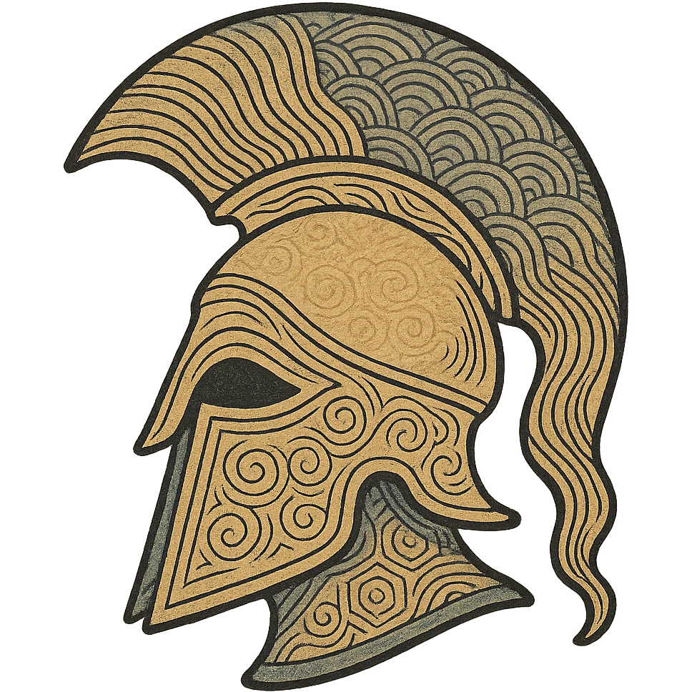 ukiyo-e inspired Athenian helmet emoji