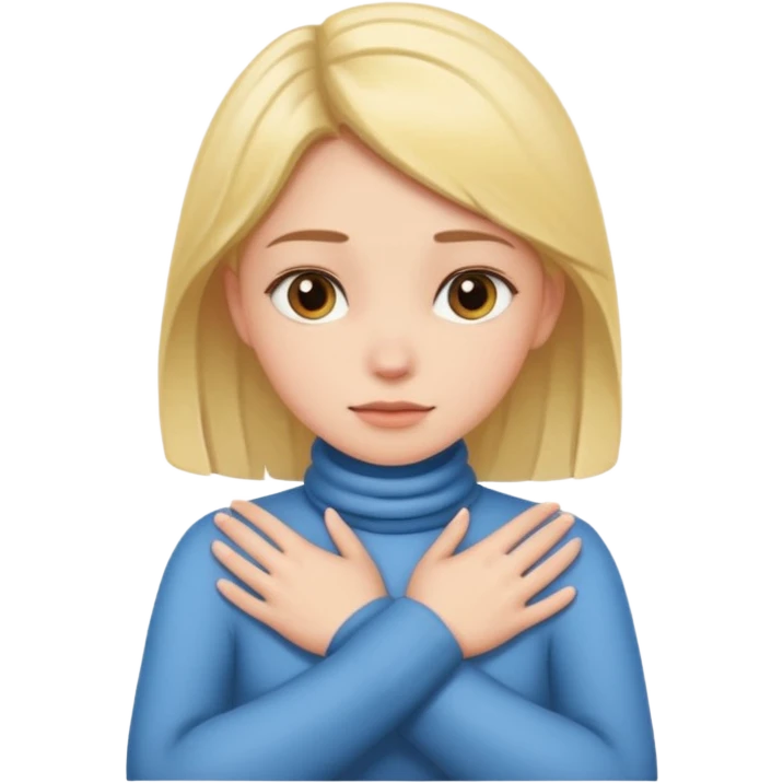 Girl crossing her hands around her neck emoji