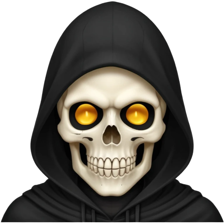 skull head, black hood, reaper emoji