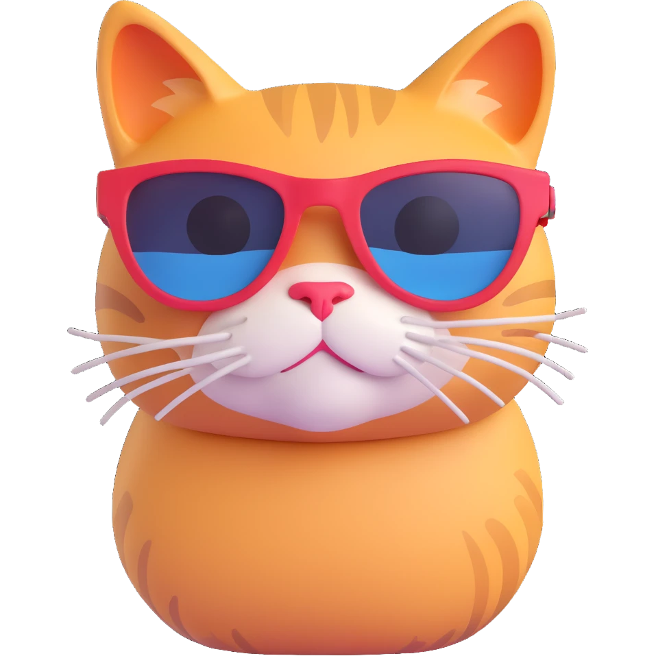 Cat wearing sunglasses emoji
