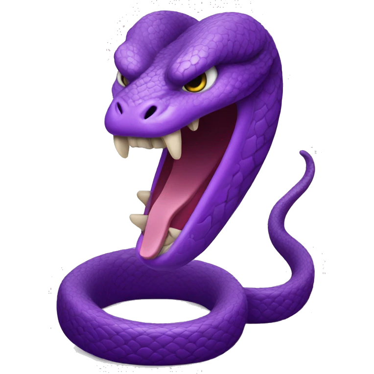 A purple snake looking angry, with an aggressive posture. emoji