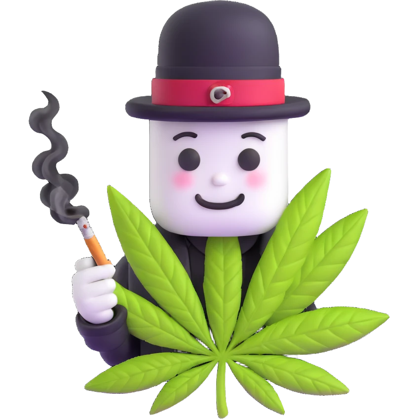 marshmallow gangster smoking weed emoji