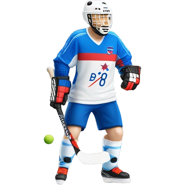 floorball man player in slovakia jersey emoji