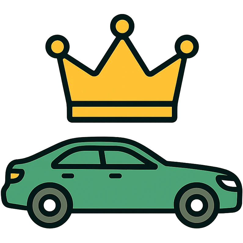 Premium car logo with crown symbol, luxury automotive brand emoji
