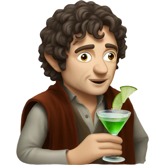 Frodo drinking martini emoji