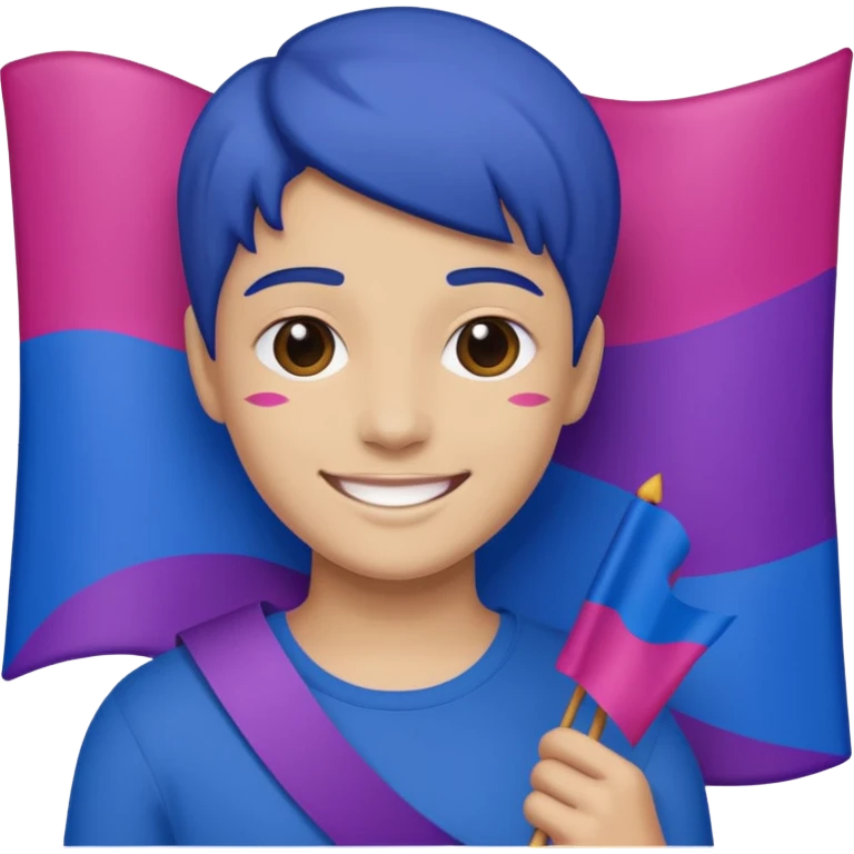 eu com a bandeira bissexual emoji