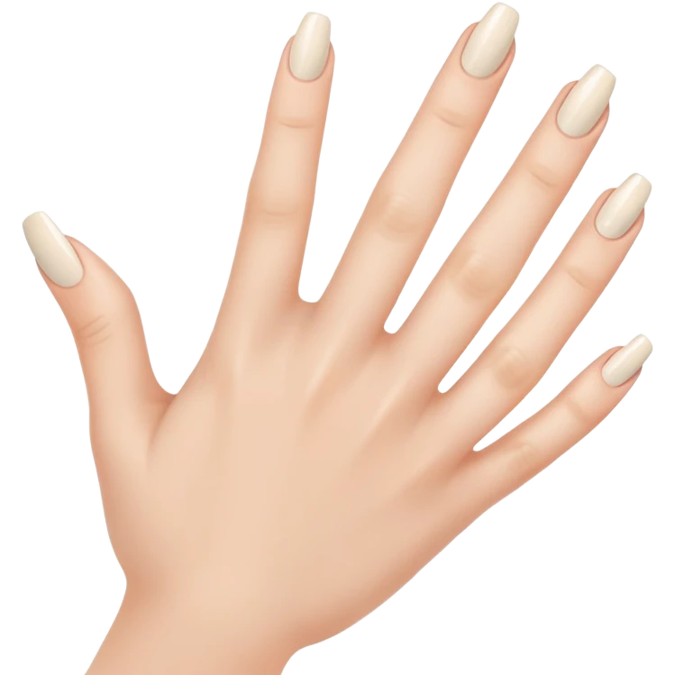 fingers with short, clean nails, subtle shine, minimal design emoji