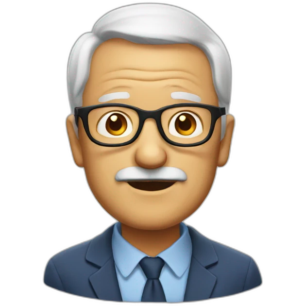 Bold old man with glasses emoji