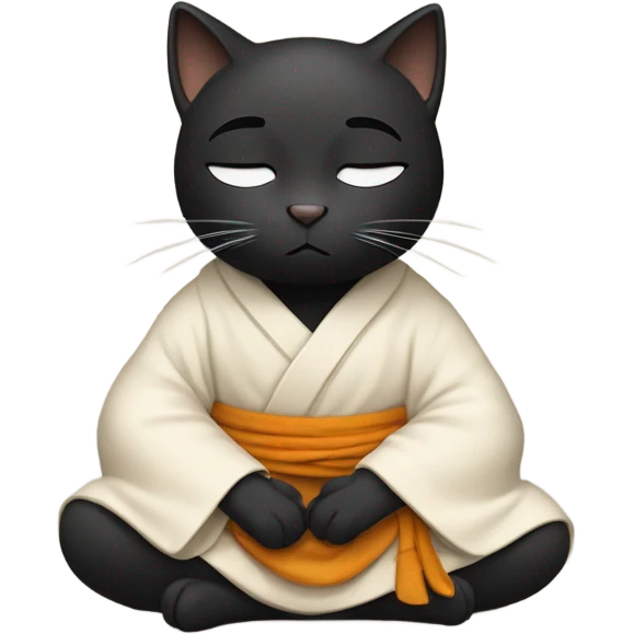 Black cat monk emoji