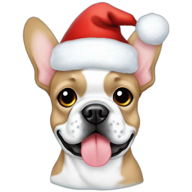 merle frenchie christmas hat emoji