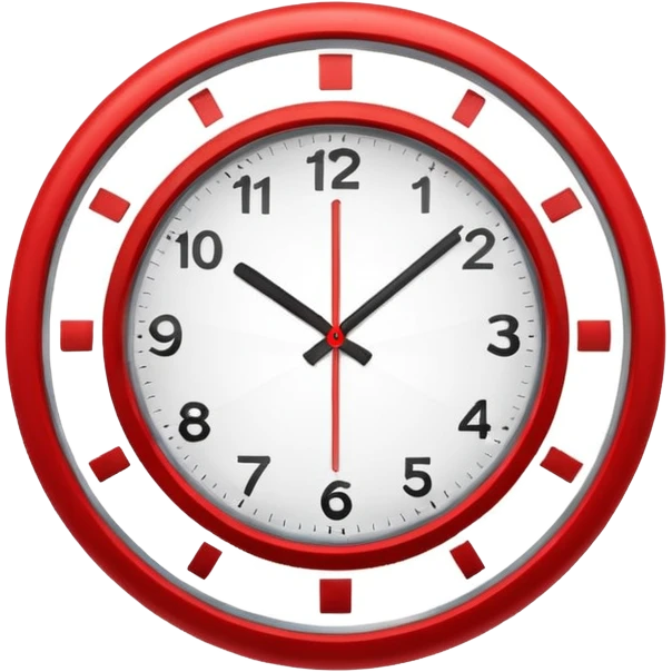 clock red modern emoji