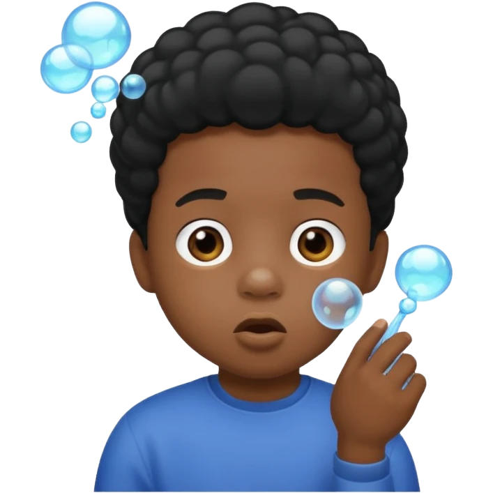 Bubble Blowing black Kid emoji