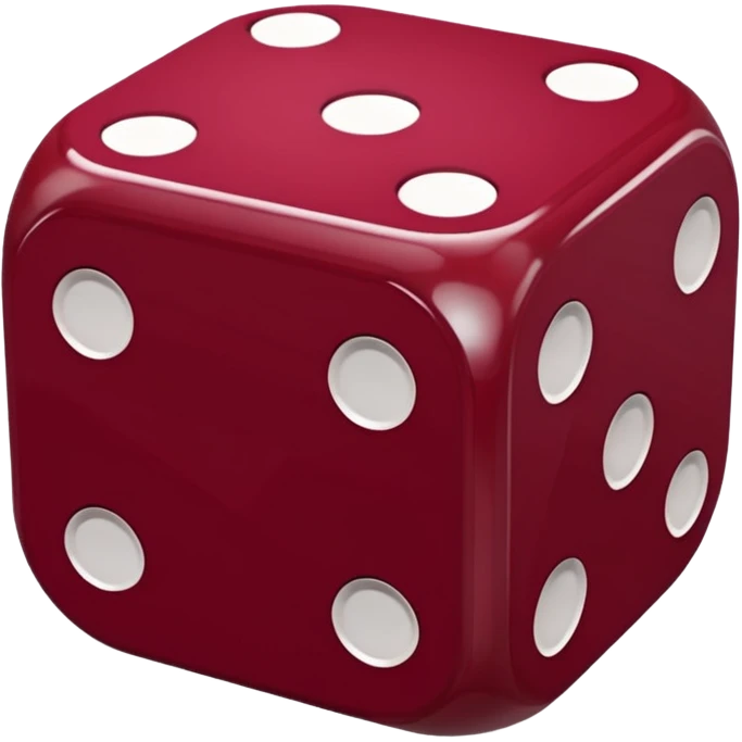 two dices in with burgundy red heart details emoji