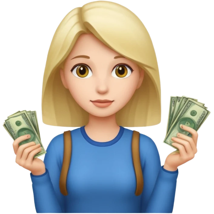 девушка с деньгами emoji