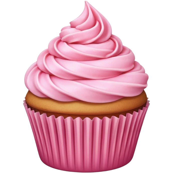 cupcake with pink icing, simple, cute, minimal background emoji