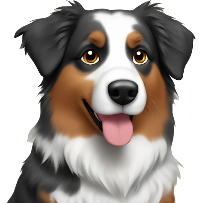 Australian shepherd by fireplace  emoji