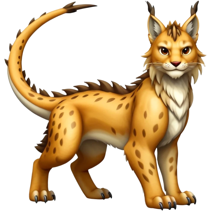 Dragon-type Fakémon-Lynx full body emoji