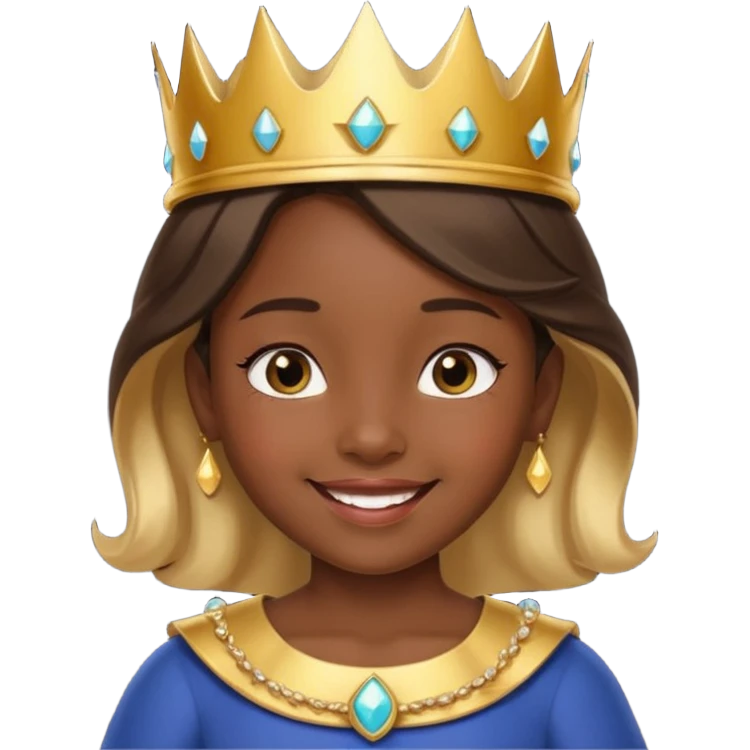 royal girl child with dark skin emoji