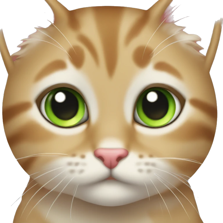 Tabby cat green eyes bow emoji