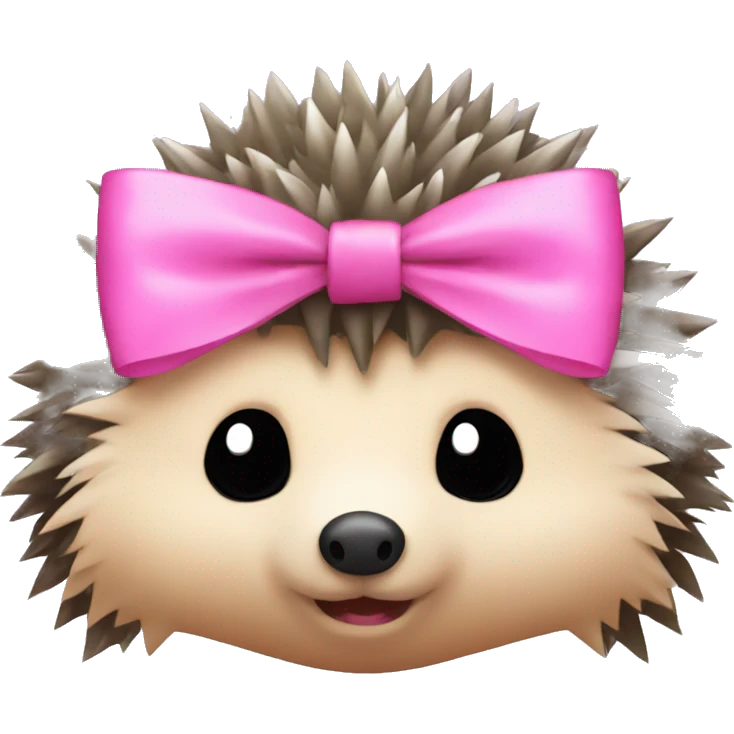 hedgehog with a pink bow emoji