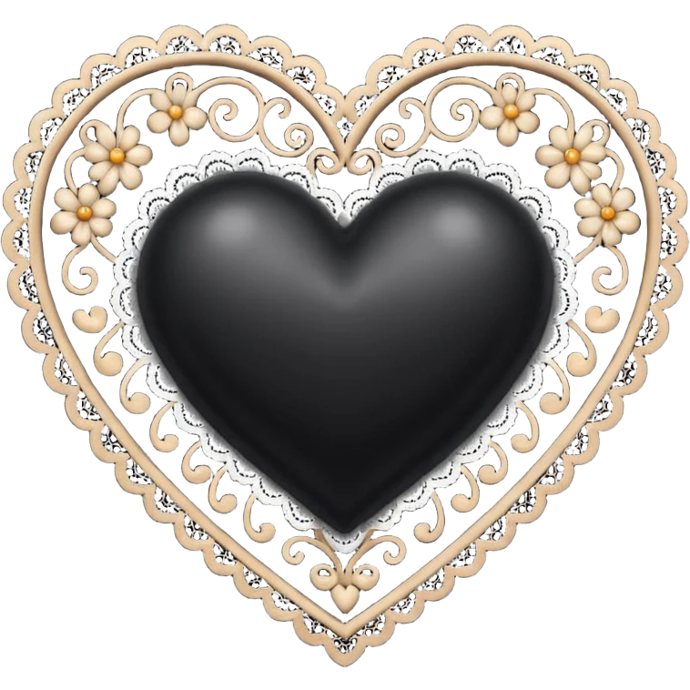 black heart with lace emoji