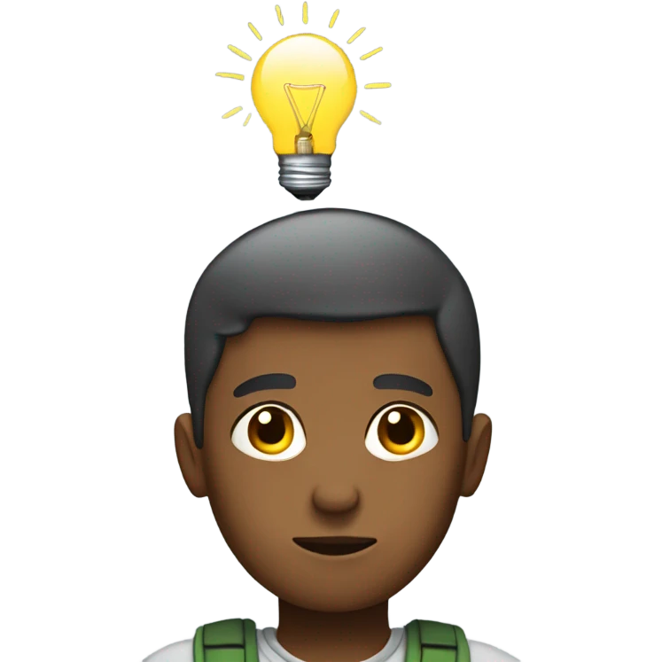 boy with idea focus in his head emoji