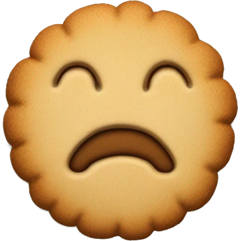 beige cookie shaped like a mit emoji