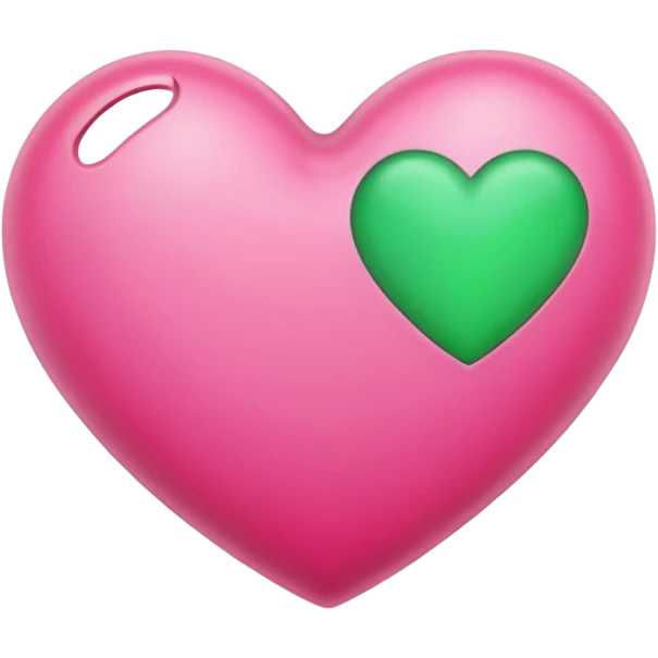 pink & green heart emoji