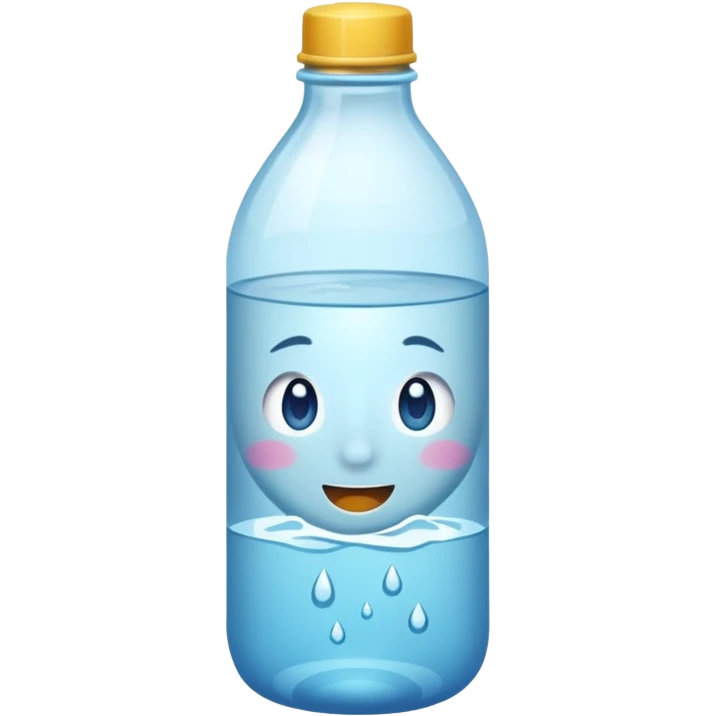 botella de agua sin una cara en el medio  emoji