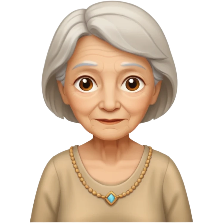In medieval fairy tales, a kind and amiable grandmother who did not wear jewelry emoji