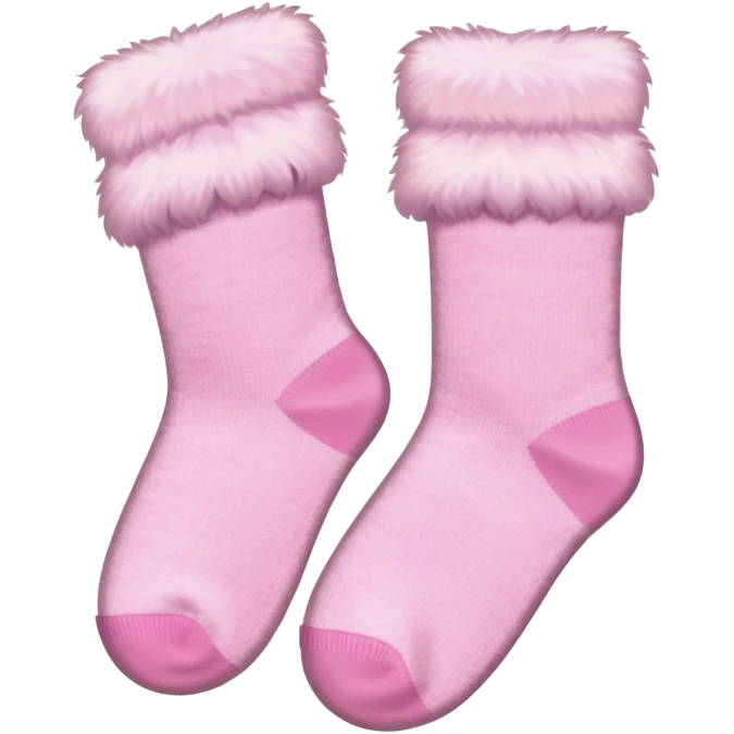 Light pink coloured pair of fluffy socks emoji