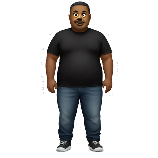 Fat man black tshirt emoji