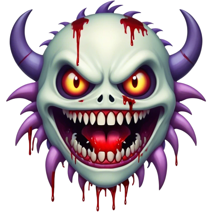 Scary exe sewerslvt monster scp with long teeth blood face glitch eyes glitch mouth  emoji