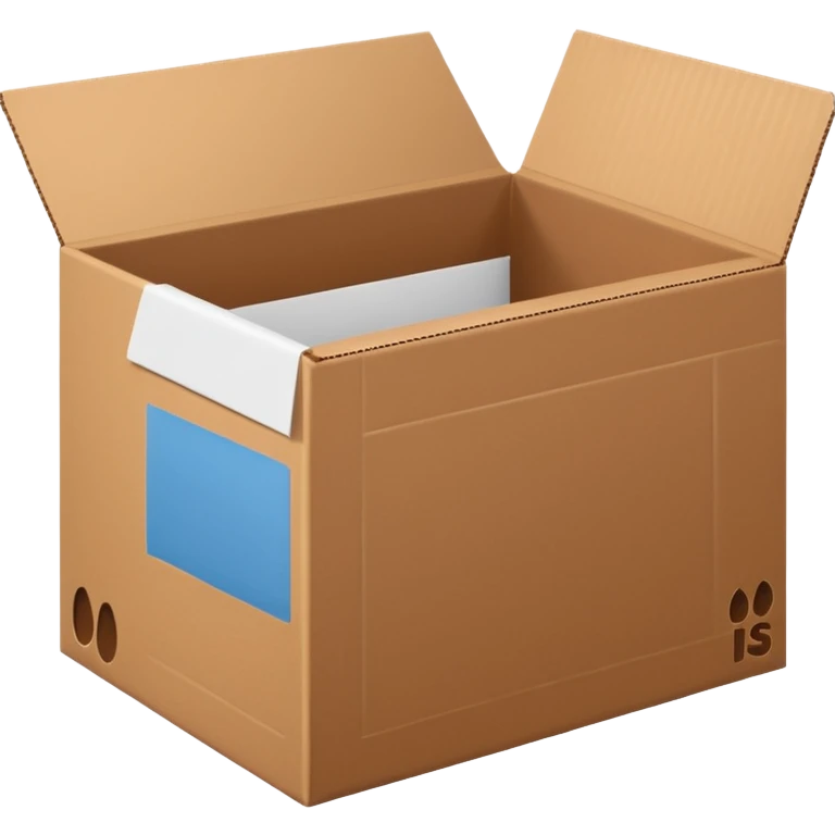 carton box with paper inside, open top emoji