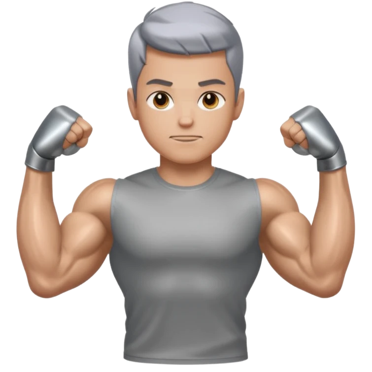 팔이 철 색깔, 깡통인 이미지 그려줘 근데 알통이 있는 emoji