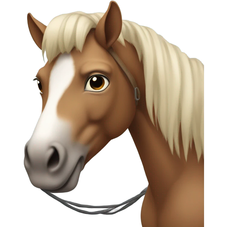 Un cheval avec une souris emoji