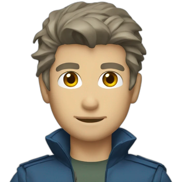 Solid snake in a blue jacket emoji