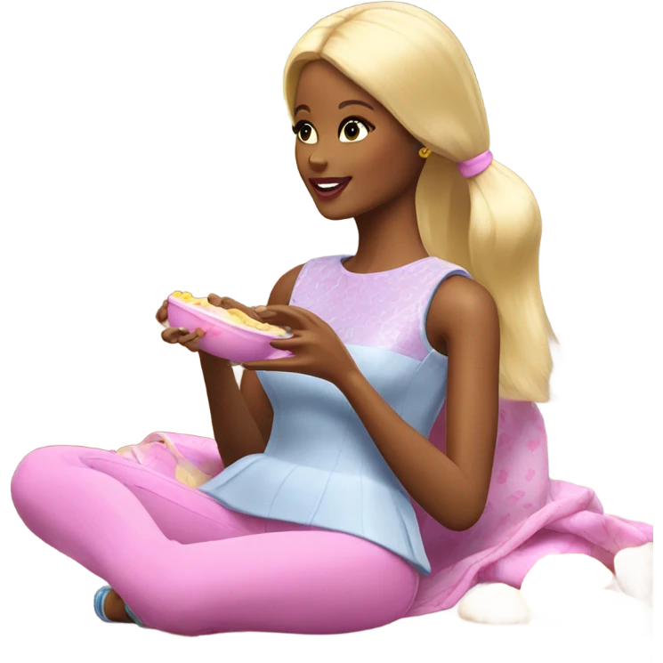 Barbie feeding baby emoji