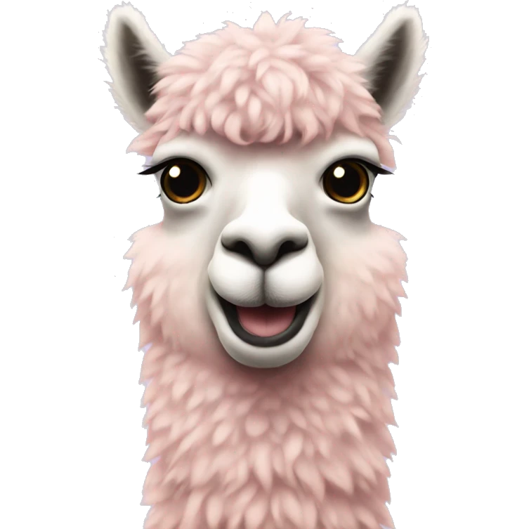 Light pink alpaca solo emoji