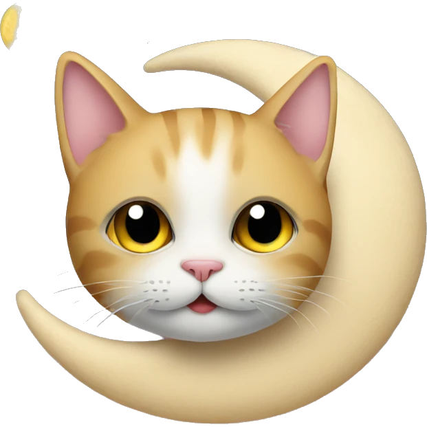 cat on moon with stars emoji