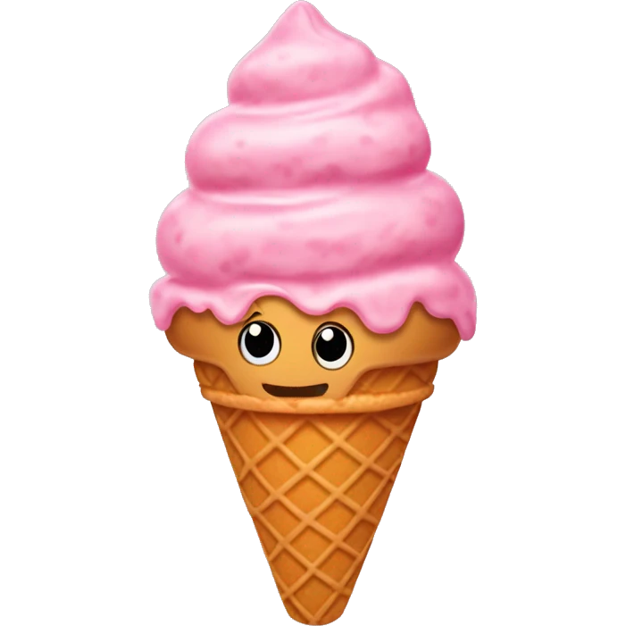 strawberry ice cream cone emoji